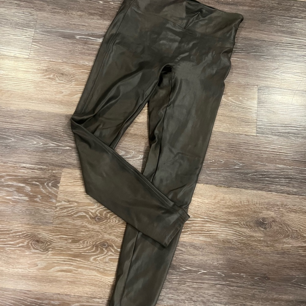 Spanx Dark Grey/Taupe Faux Leather Legging - Size Large